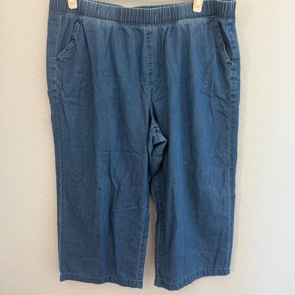 Croft & Barrow Linen Blend & 100% Cotton Wide Leg Pull On Pants XL - Lot of 2 - Picture 3 of 11